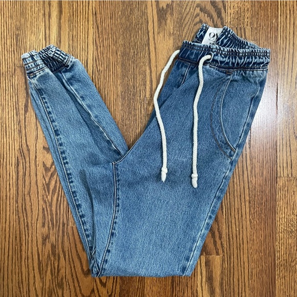 ONE by One Teaspoon Denim Joggers Super Trackies Relaxed Fit Size Small - Picture 1 of 10
